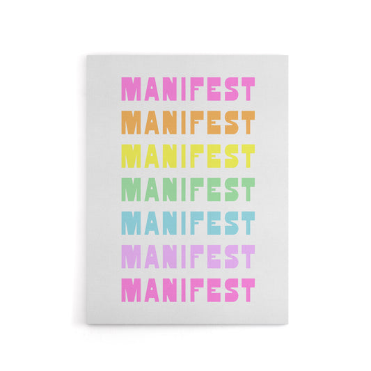 Manifest Manifest Manifest Colourful Modern Canvas Wall Art Print