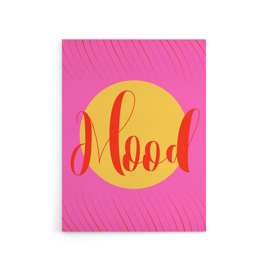 Mood Sunset Pink Yellow Decorative Design Canvas Wall Art Print