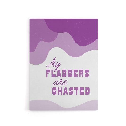 My Flabbers Are Ghasted Purple Word Play Funny Canvas Wall Art Print