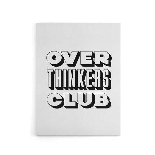 Overthinkers Club Black And White Simple Modern Canvas Wall Art Print