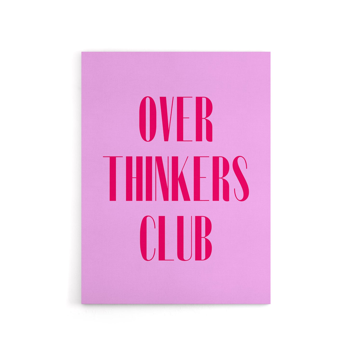 Overthinkers Club Simple Modern Pink Canvas Wall Art Print
