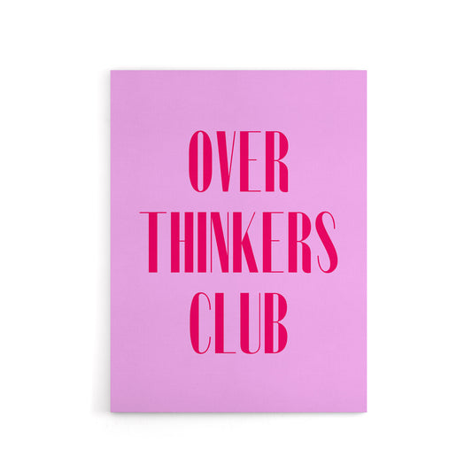 Overthinkers Club Simple Modern Pink Canvas Wall Art Print