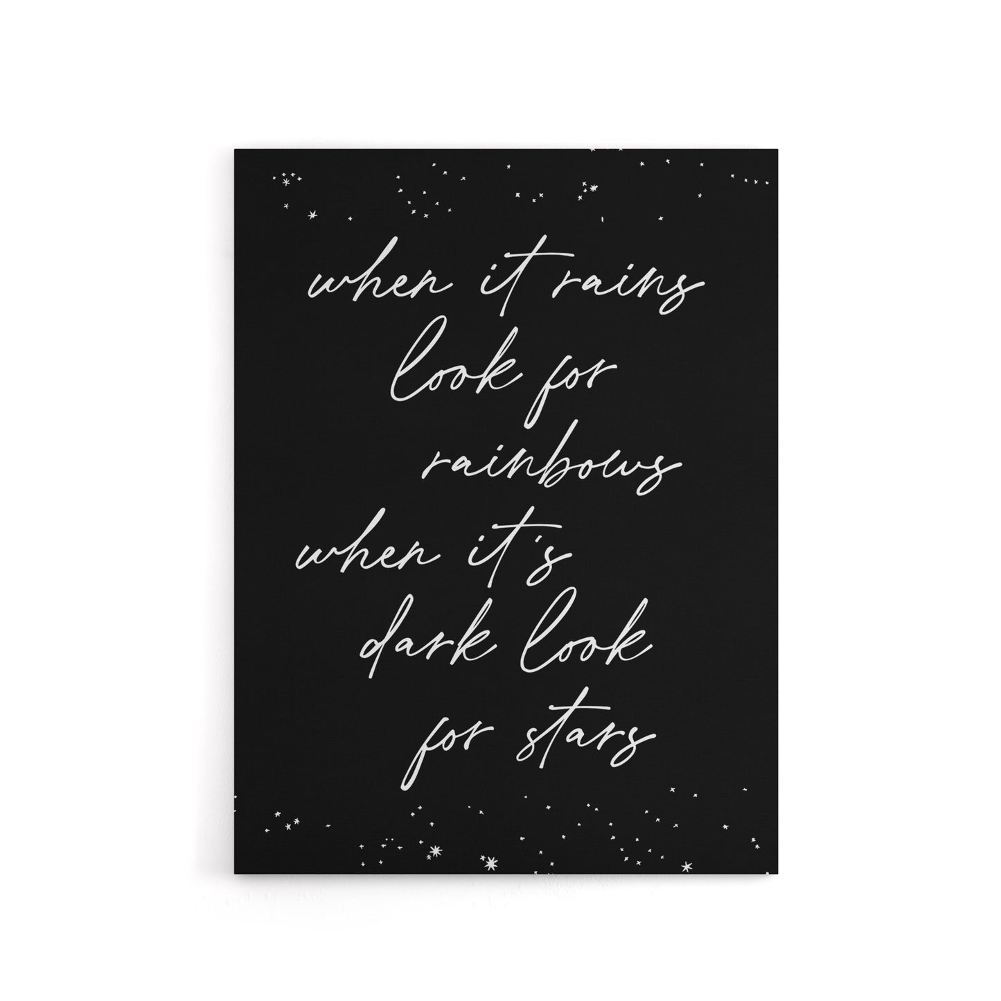 When It's Dark Look For Stars Modern Motivational Canvas Wall Art Print
