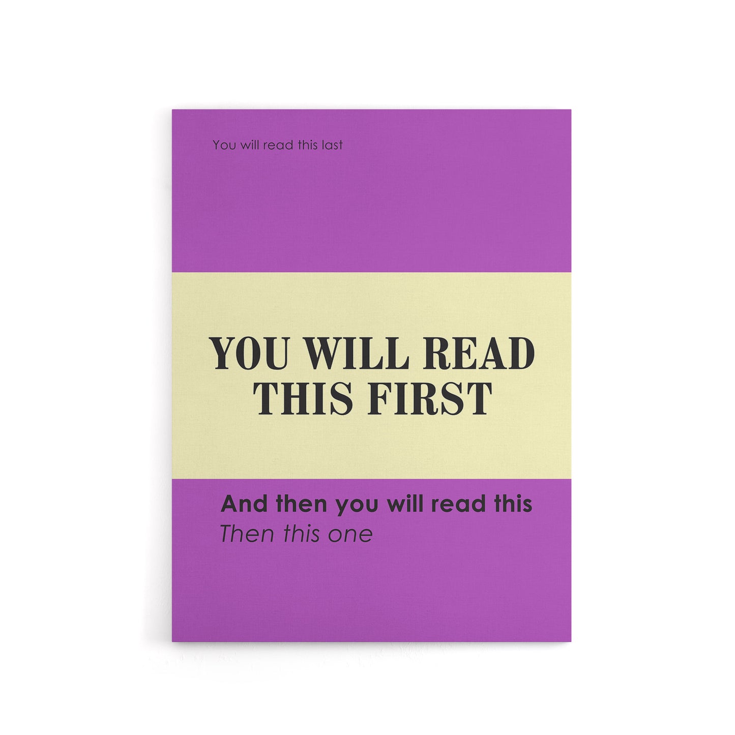 You Will Read This First Purple Simple Modern Canvas Wall Art Print