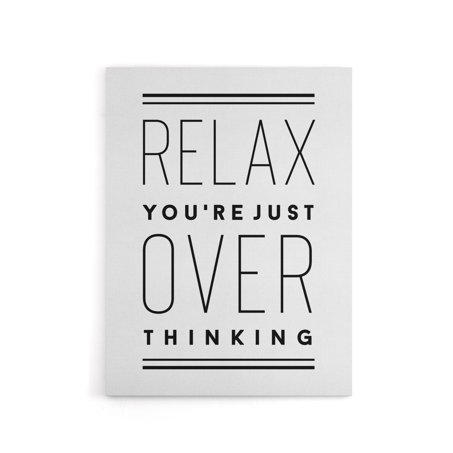 Relax You Are Just Overthinking Modern Simple Canvas Wall Art Print