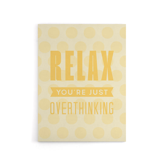 Relax You Are Just Overthinking Pastel Polka Dot Canvas Wall Art Print