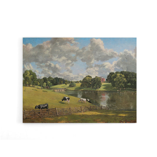 Cows In Field Painting Canvas Wall Art Print