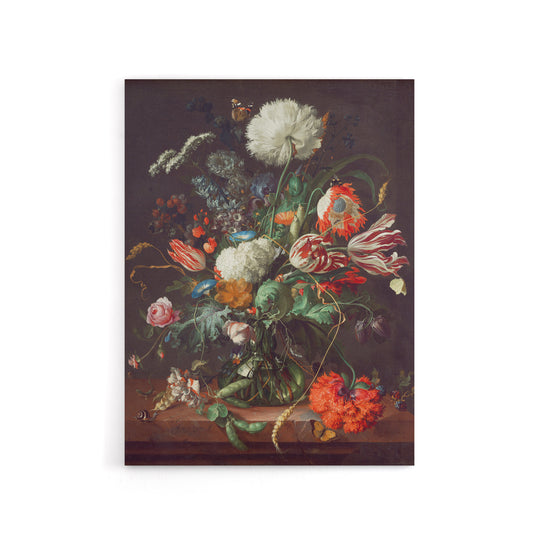 Jan Davidsz De Heem Vase Of Flowers Canvas Wall Art Print