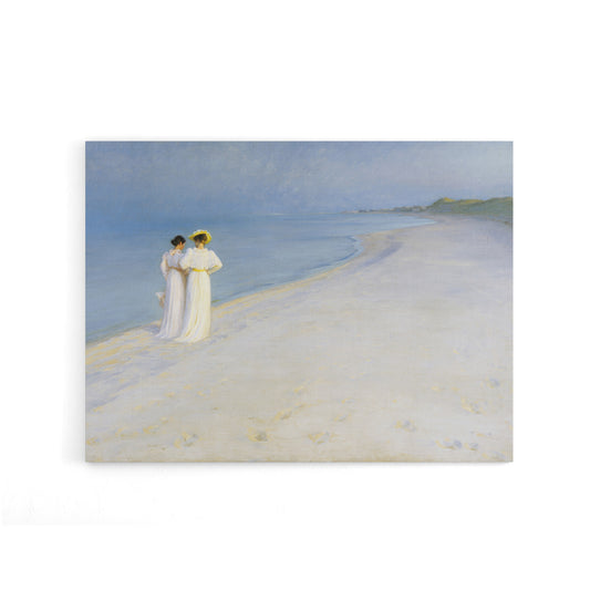 Peder Kroyer Summer Evening on Skagens Beach Canvas Wall Art Print