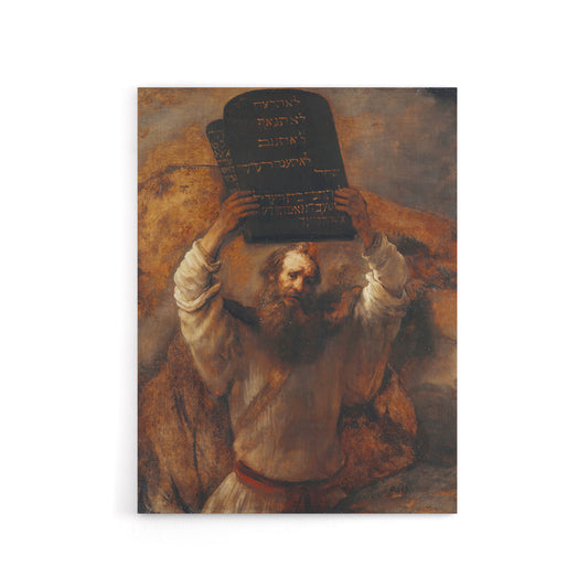 Rembrandt Moses With The Ten Commandments Canvas Wall Art Print