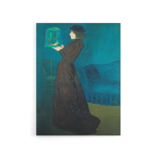 Rippl Ronai Jozsef Woman With A Birdcage Canvas Wall Art Print