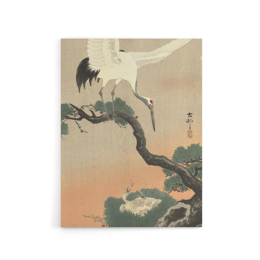 Ohara Koson Crane On Pine Branch Canvas Japanese Wall Art