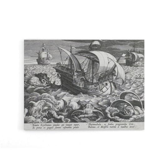Collaert Sea Monsters Around A Ship Canvas Wall Art Print