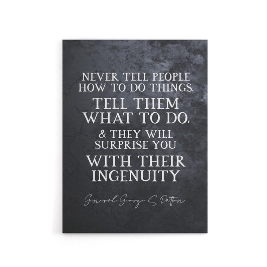 General Patton Quote Surprise Ingenuity Canvas Wall Art Print