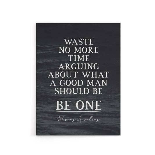 Slate Quote Marcus Aurelius Good Man Be One Canvas Wall Art Print