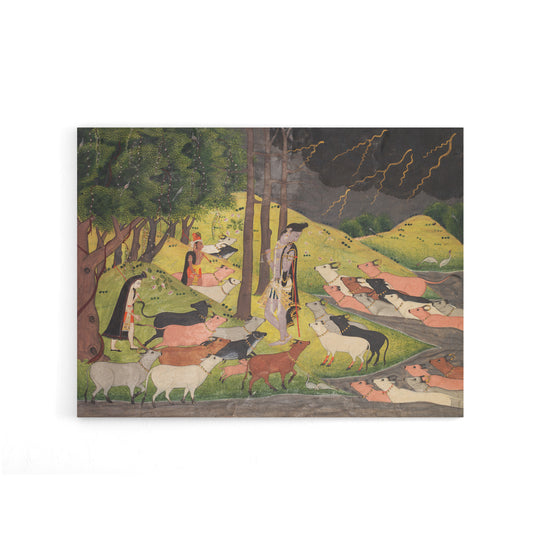 Krishna Summoning Cows 18th Century India Canvas Wall Art Print