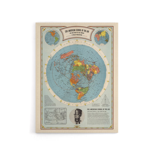 American School Of The Air Age World Map Canvas Wall Art Print