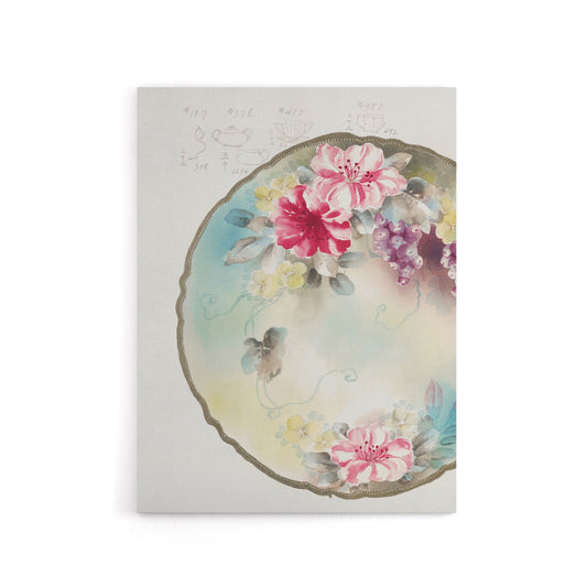 Vintage Floral Design For Plate Canvas Wall Art Print Noritake