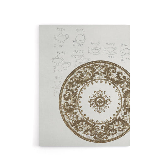 Vintage Filigree Design For Plate Canvas Wall Art Print Noritake