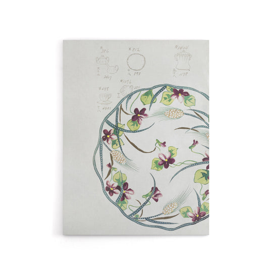 Vintage Floral Plate Design Canvas Wall Art Print Noritake