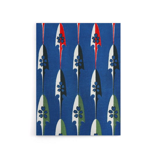 Vintage Japanese Arrowheads Pattern Canvas Wall Art Print Korin