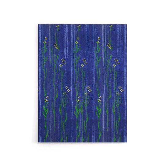 Vintage Japanese Blue Floral Pattern Canvas Wall Art Print Korin