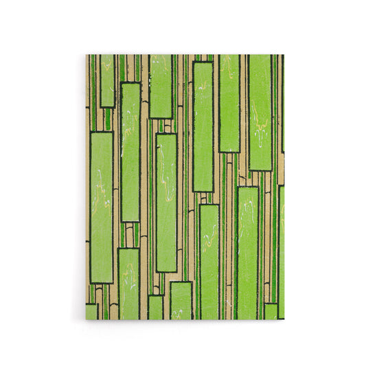 Green Bamboo Vintage Pattern Canvas Wall Art Print Furuya Korin