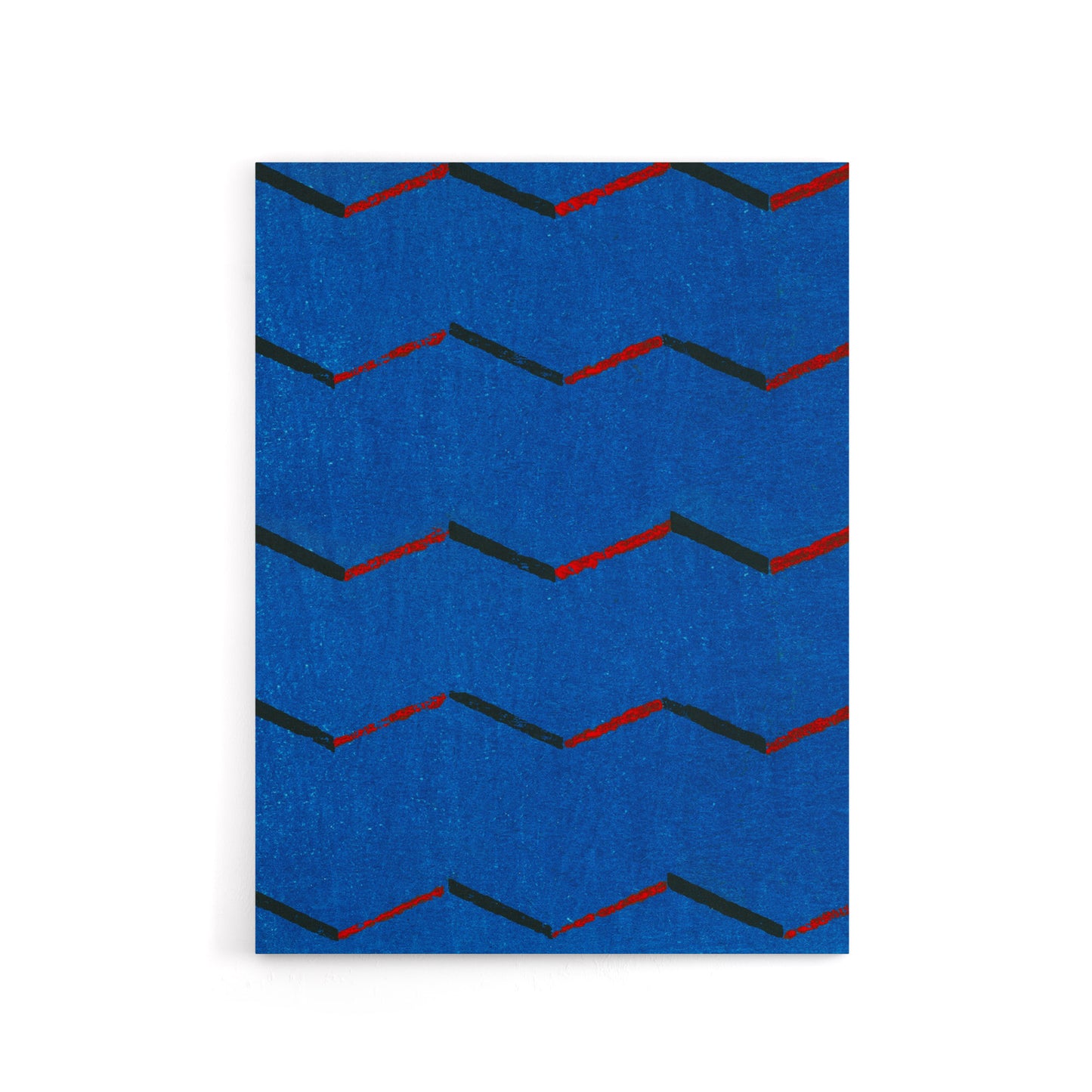 Red Blue Zig Zag Textile Pattern Canvas Wall Art Print Korin