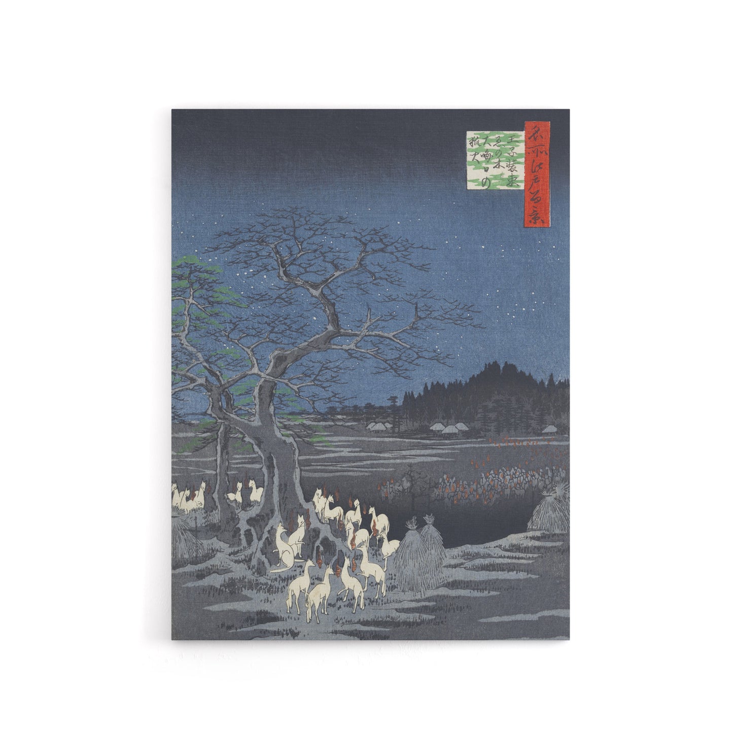 New Years Eve Foxfires Tree Japan Canvas Wall Art Print Hiroshige