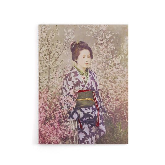 Geisha And Cherry Blossom Canvas Wall Art Print Ogawa Kazumasa
