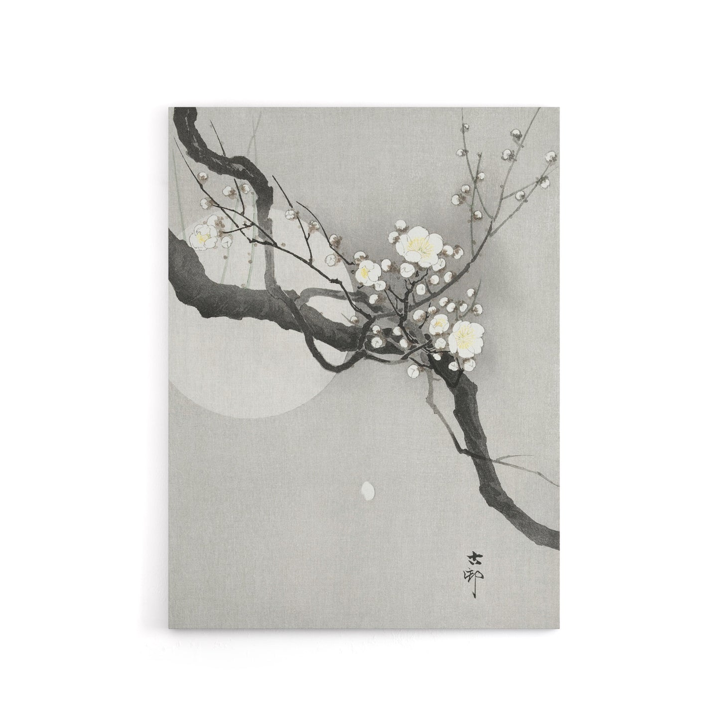 Plum Blossom And Full Moon Canvas Wall Art Print Ohara Koson