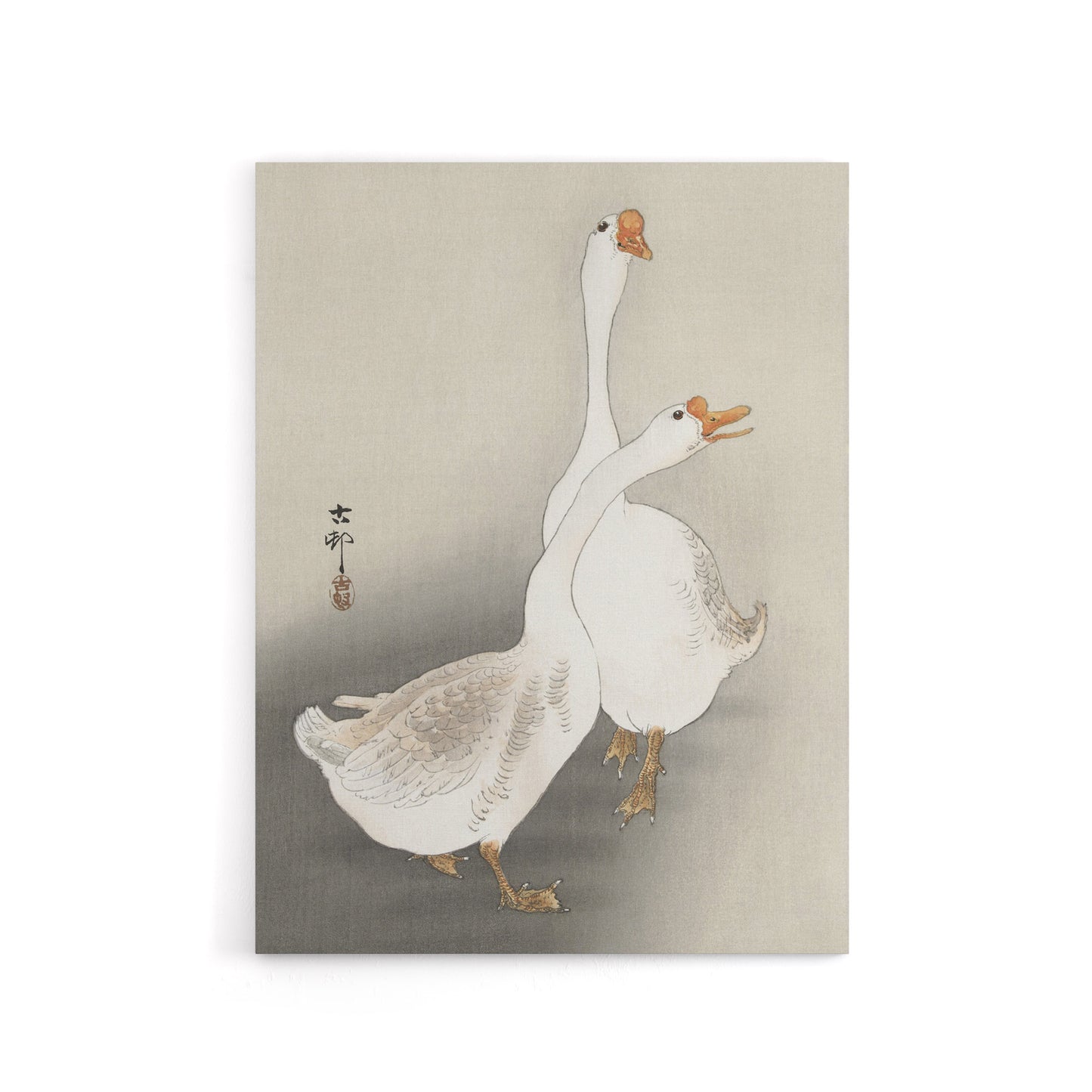 Two Geese Vintage Bird Ukiyo E Canvas Wall Art Print Ohara Koson