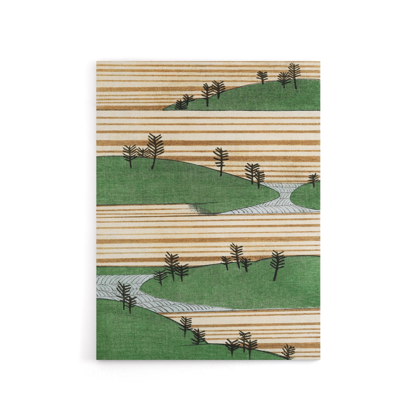 Landscape With Hills Pattern Canvas Wall Art Print Bijutsukai