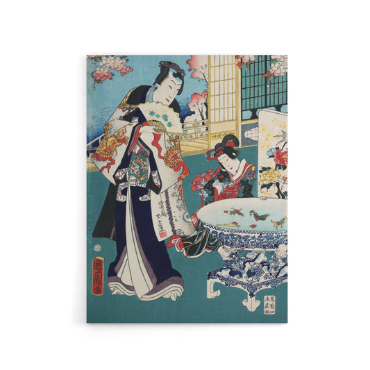 Spring Outing in a Villa Canvas Wall Art Print Toyohara Kunichika