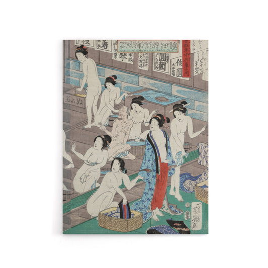 Women In Public Bath Canvas Wall Art Print Toyohara Kunichika