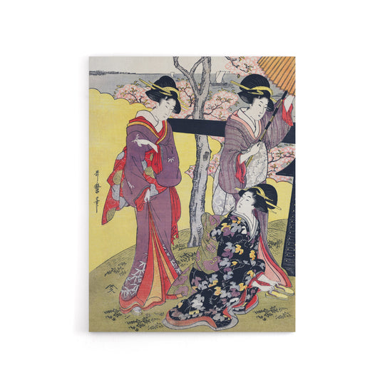 Cherry Blossom Viewing Gotenyama Canvas Wall Art Print Kitagawa