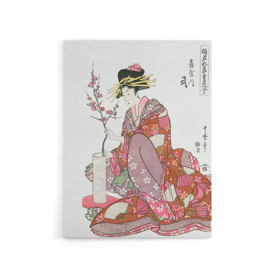 Courtesan Tsukasa Of Ogiya Canvas Wall Art Print Utamaro Kitagawa