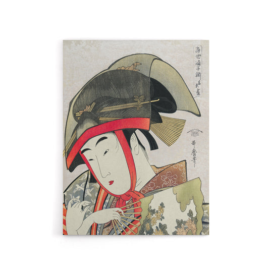 Woman Dancer With Fan Canvas Wall Art Print Utamaro Kitagawa