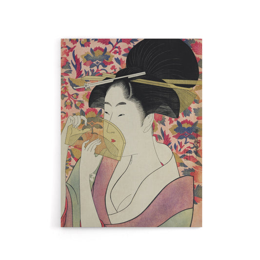 Woman With A Comb Portrait Canvas Wall Art Print Utamaro Kitagawa