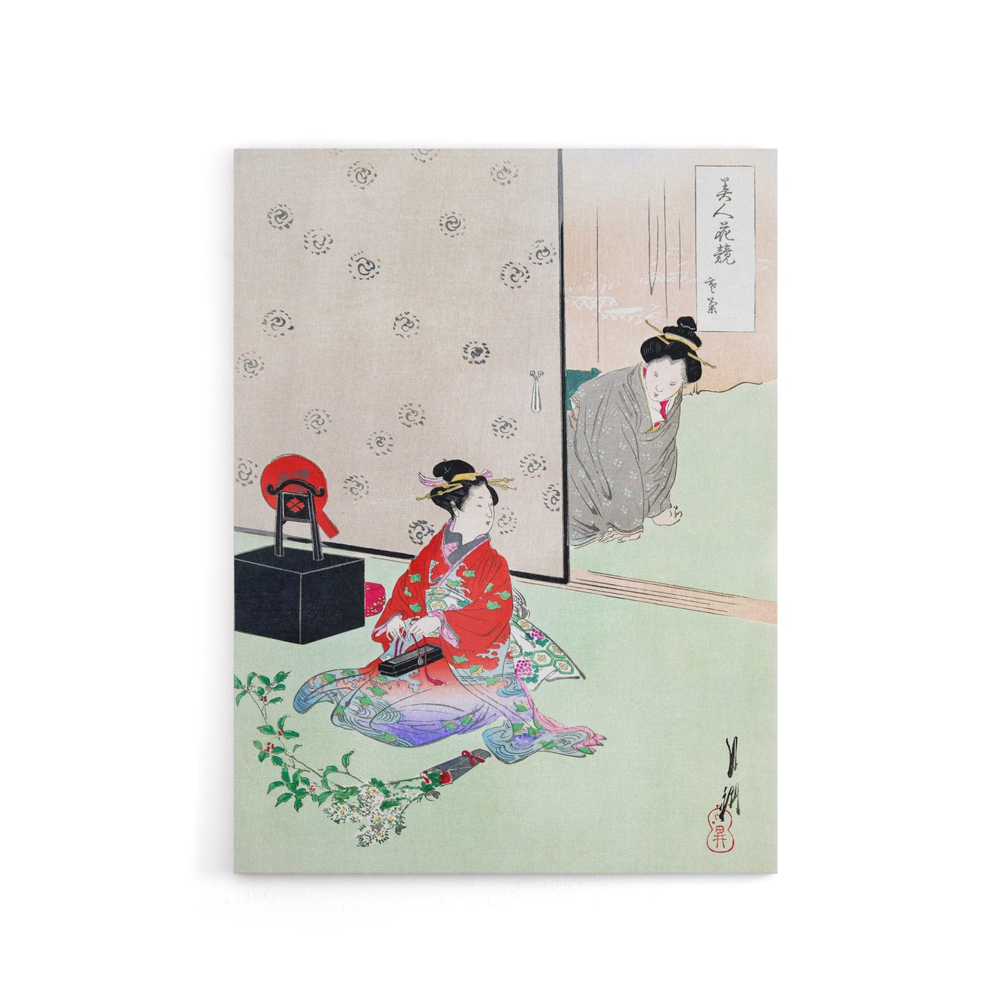 Wrapping A Gift Beauties Flowers Canvas Wall Art Print Gekko