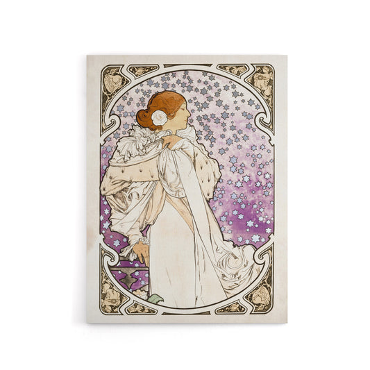 Lady of Camellias Theatre Portrait Canvas Wall Art Print Mucha