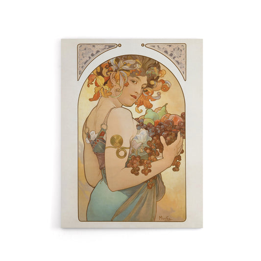 Woman With Fruit Art Nouveau France Canvas Wall Art Print Mucha