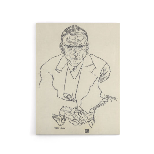 Robert Muller Line Art Portrait Canvas Wall Art Print Schiele