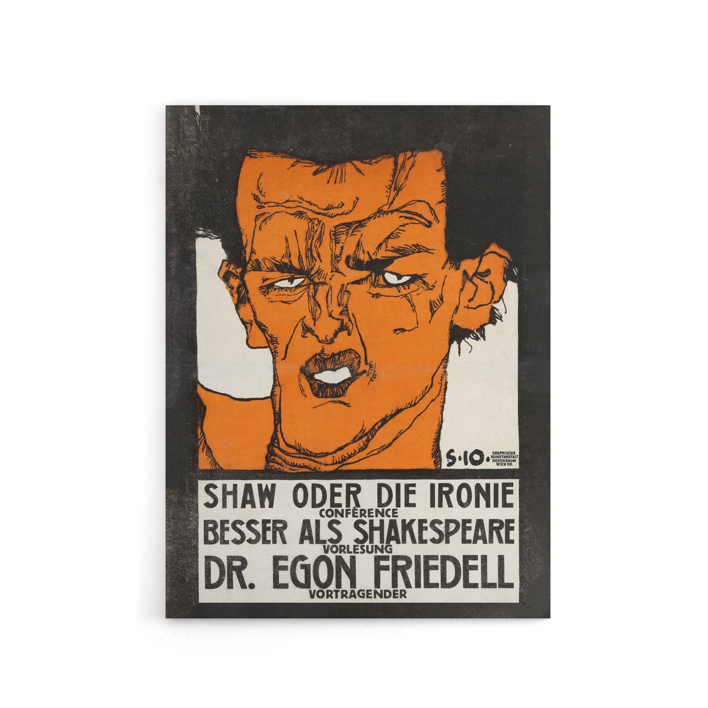 Shaw or Irony Conference Poster Canvas Wall Art Print Schiele
