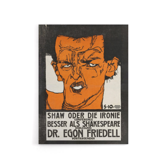 Shaw or Irony Conference Poster Canvas Wall Art Print Schiele