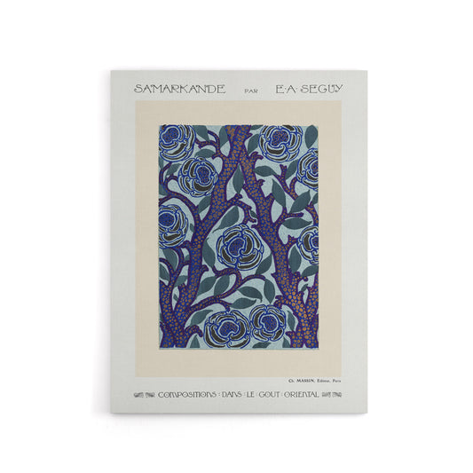 Vintage Rose Bush Flower Pattern Canvas Wall Art Print Seguy