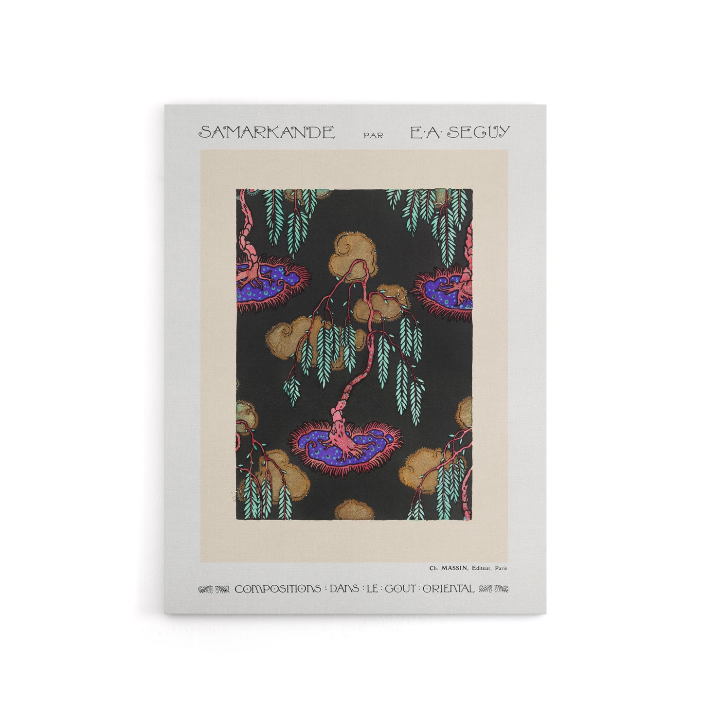 Tree Vibrant Pochoir Pattern Canvas Wall Art Print Eugene Seguy