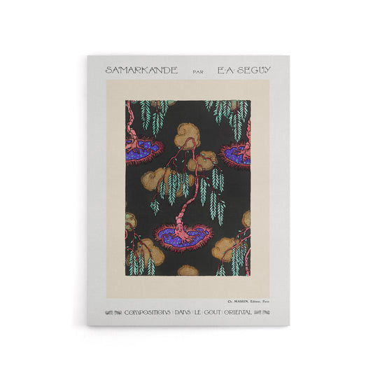 Tree Vibrant Pochoir Pattern Canvas Wall Art Print Eugene Seguy