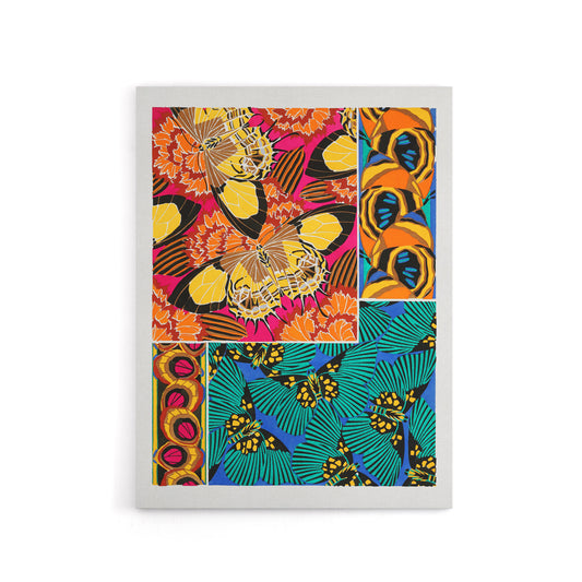 Vintage Vibrant Butterflies Pattern Canvas Wall Art Print Seguy