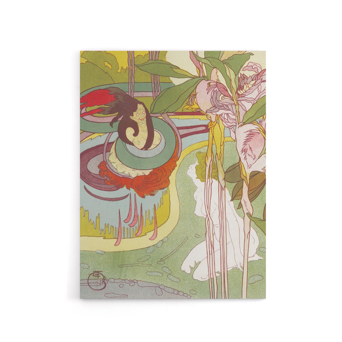 Woman Sees Vision in Garden Canvas Wall Art Print Georges Feure